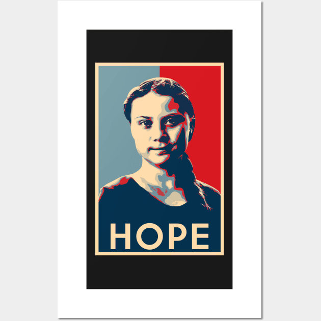 Greta Thunberg - Hope Poster Climate Activist Wall Art by Quentin1984